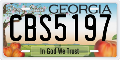 GA license plate CBS5197