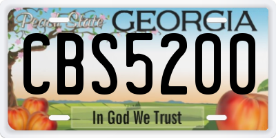 GA license plate CBS5200