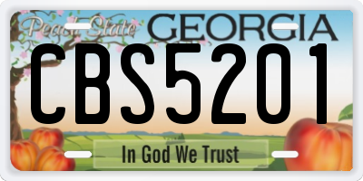 GA license plate CBS5201