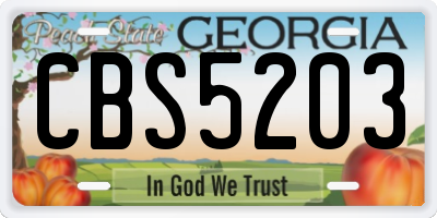 GA license plate CBS5203