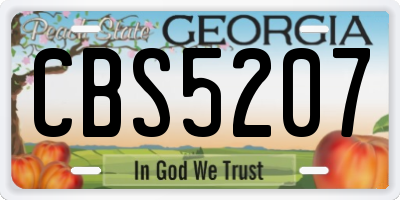 GA license plate CBS5207