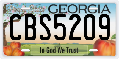GA license plate CBS5209