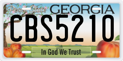 GA license plate CBS5210
