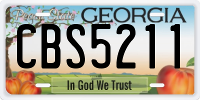 GA license plate CBS5211