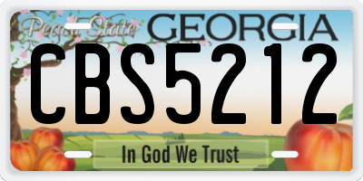 GA license plate CBS5212