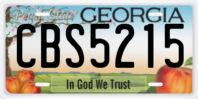GA license plate CBS5215