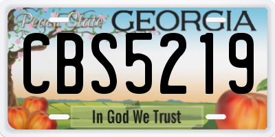 GA license plate CBS5219