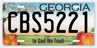 GA license plate CBS5221