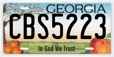 GA license plate CBS5223