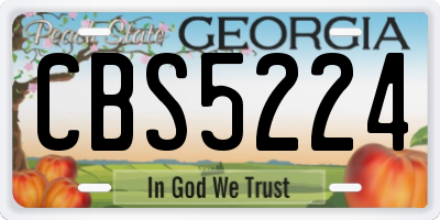 GA license plate CBS5224
