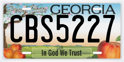 GA license plate CBS5227