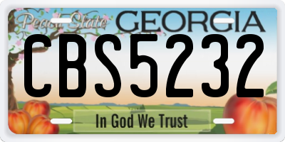 GA license plate CBS5232