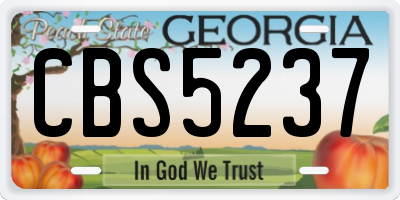 GA license plate CBS5237