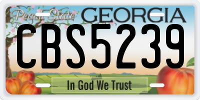 GA license plate CBS5239