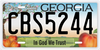 GA license plate CBS5244