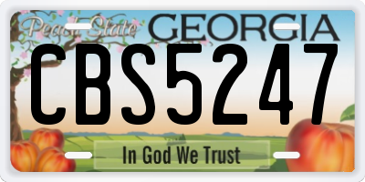 GA license plate CBS5247
