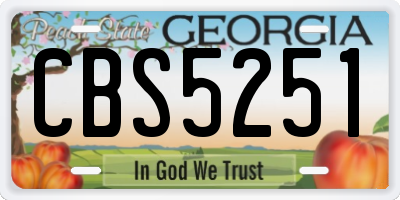 GA license plate CBS5251