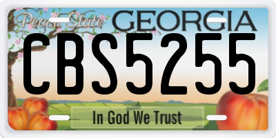 GA license plate CBS5255