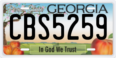GA license plate CBS5259