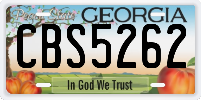 GA license plate CBS5262