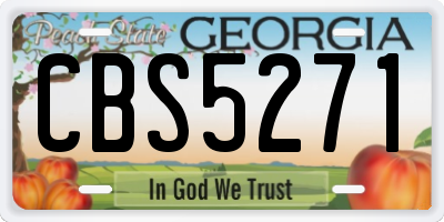 GA license plate CBS5271