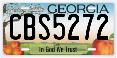GA license plate CBS5272