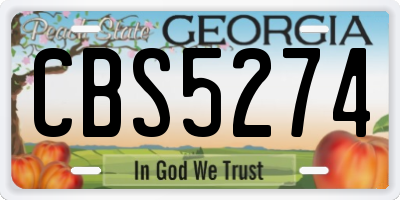 GA license plate CBS5274