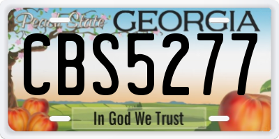 GA license plate CBS5277
