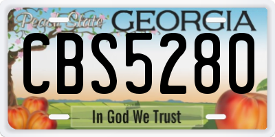 GA license plate CBS5280