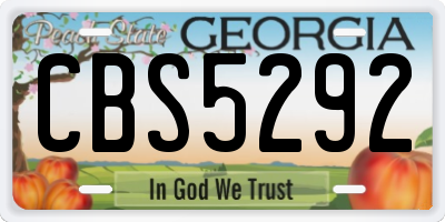 GA license plate CBS5292