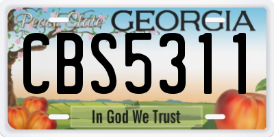 GA license plate CBS5311