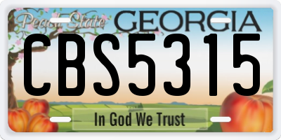 GA license plate CBS5315