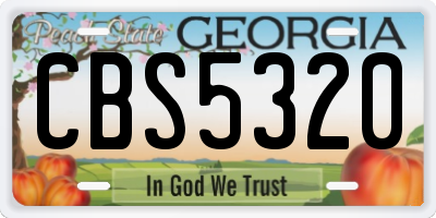 GA license plate CBS5320