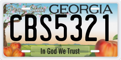 GA license plate CBS5321