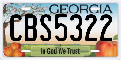 GA license plate CBS5322