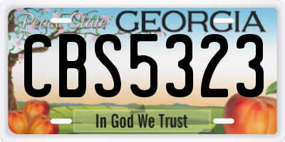 GA license plate CBS5323