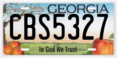 GA license plate CBS5327