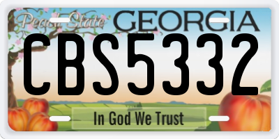 GA license plate CBS5332