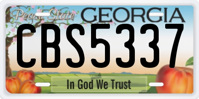 GA license plate CBS5337