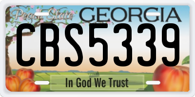 GA license plate CBS5339