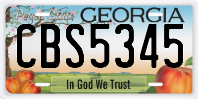 GA license plate CBS5345