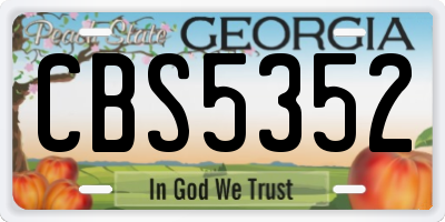 GA license plate CBS5352