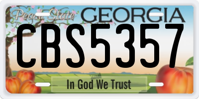 GA license plate CBS5357