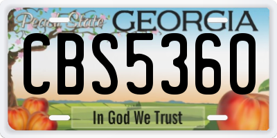 GA license plate CBS5360