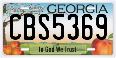 GA license plate CBS5369