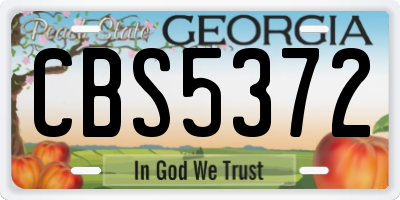 GA license plate CBS5372