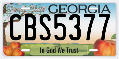 GA license plate CBS5377