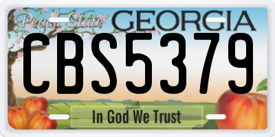 GA license plate CBS5379