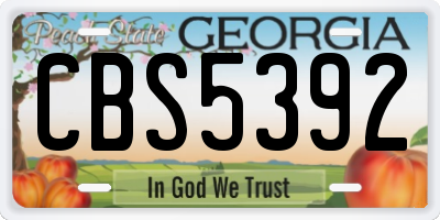 GA license plate CBS5392