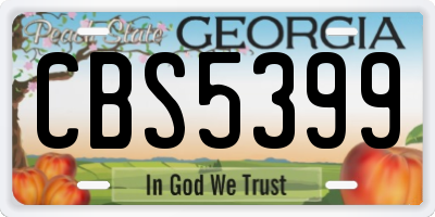 GA license plate CBS5399